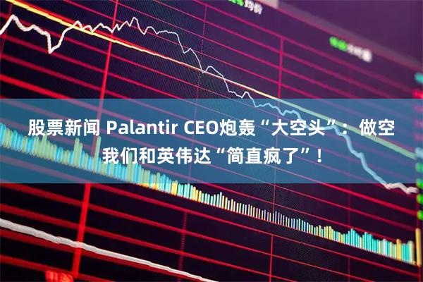 股票新闻 Palantir CEO炮轰“大空头”：做空我们和英伟达“简直疯了”！