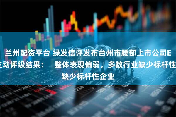 兰州配资平台 绿发信评发布台州市腰部上市公司ESG主动评级结果：   整体表现偏弱，多数行业缺少标杆性企业